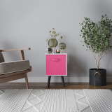 White 1-Drawer Cube Shelving Unit with Scandinavian Legs