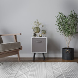 White 1-Drawer Cube Shelving Unit with Scandinavian Legs