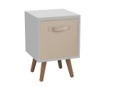 White 1-Drawer Cube Shelving Unit with Scandinavian Legs
