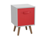 White 1-Drawer Cube Shelving Unit with Scandinavian Legs