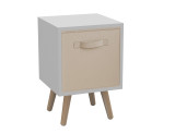 White 1-Drawer Cube Shelving Unit with Scandinavian Legs