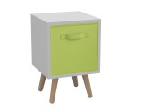 White 1-Drawer Cube Shelving Unit with Scandinavian Legs