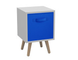 White 1-Drawer Cube Shelving Unit with Scandinavian Legs