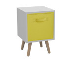 White 1-Drawer Cube Shelving Unit with Scandinavian Legs