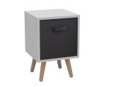 White 1-Drawer Cube Shelving Unit with Scandinavian Legs
