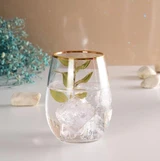 Amber Tumbler Gold Rim Glasses