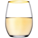 Amber Tumbler Gold Rim Glasses