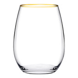 Amber Tumbler Gold Rim Glasses