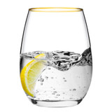 Amber Tumbler Gold Rim Glasses