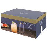Amber Tumbler Gold Rim Glasses
