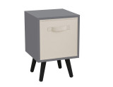 Grey 1-Drawer Cube Shelving Unit with Scandinavian Legs