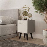 Grey 1-Drawer Cube Shelving Unit with Scandinavian Legs