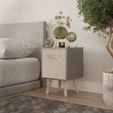Grey 1-Drawer Cube Shelving Unit with Scandinavian Legs