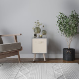 Grey 1-Drawer Cube Shelving Unit with Scandinavian Legs