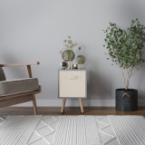 Grey 1-Drawer Cube Shelving Unit with Scandinavian Legs