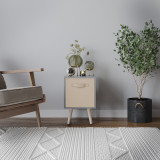 Grey 1-Drawer Cube Shelving Unit with Scandinavian Legs
