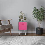 Grey 1-Drawer Cube Shelving Unit with Scandinavian Legs