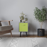 Grey 1-Drawer Cube Shelving Unit with Scandinavian Legs