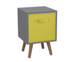Grey 1-Drawer Cube Shelving Unit with Scandinavian Legs
