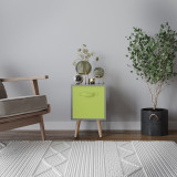 Grey 1-Drawer Cube Shelving Unit with Scandinavian Legs
