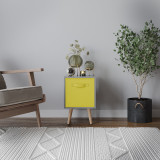 Grey 1-Drawer Cube Shelving Unit with Scandinavian Legs