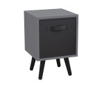 Grey 1-Drawer Cube Shelving Unit with Scandinavian Legs