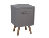 Grey 1-Drawer Cube Shelving Unit with Scandinavian Legs