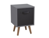 Grey 1-Drawer Cube Shelving Unit with Scandinavian Legs