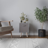 Grey 1-Drawer Cube Shelving Unit with Scandinavian Legs