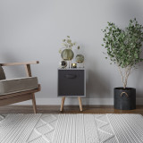 Grey 1-Drawer Cube Shelving Unit with Scandinavian Legs