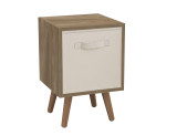 Oak 1-Drawer Cube Shelving Unit with Scandinavian Legs