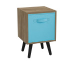 Oak 1-Drawer Cube Shelving Unit with Scandinavian Legs