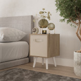 Oak 1-Drawer Cube Shelving Unit with Scandinavian Legs
