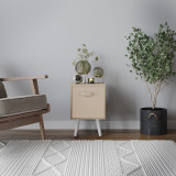 Oak 1-Drawer Cube Shelving Unit with Scandinavian Legs