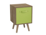Oak 1-Drawer Cube Shelving Unit with Scandinavian Legs