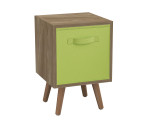 Oak 1-Drawer Cube Shelving Unit with Scandinavian Legs