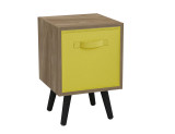Oak 1-Drawer Cube Shelving Unit with Scandinavian Legs