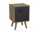 Oak 1-Drawer Cube Shelving Unit with Scandinavian Legs
