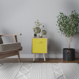 Oak 1-Drawer Cube Shelving Unit with Scandinavian Legs