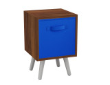 Teak 1-Drawer Cube Shelving Unit with Scandinavian Legs