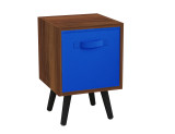 Teak 1-Drawer Cube Shelving Unit with Scandinavian Legs