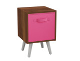 Teak 1-Drawer Cube Shelving Unit with Scandinavian Legs