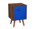 Teak 1-Drawer Cube Shelving Unit with Scandinavian Legs