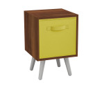Teak 1-Drawer Cube Shelving Unit with Scandinavian Legs