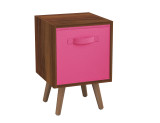 Teak 1-Drawer Cube Shelving Unit with Scandinavian Legs