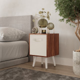 Teak 1-Drawer Cube Shelving Unit with Scandinavian Legs