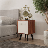 Teak 1-Drawer Cube Shelving Unit with Scandinavian Legs