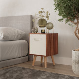 Teak 1-Drawer Cube Shelving Unit with Scandinavian Legs