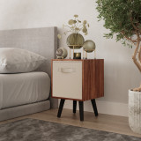 Teak 1-Drawer Cube Shelving Unit with Scandinavian Legs