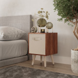 Teak 1-Drawer Cube Shelving Unit with Scandinavian Legs